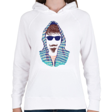 PRINTFASHION Hipszter - Női kapucnis pulóver - Fehér