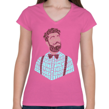 PRINTFASHION Hipszter - Női V-nyakú póló - Rózsaszín női póló