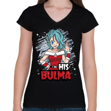 PRINTFASHION His Bulma - Női V-nyakú póló - Fekete