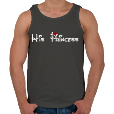 PRINTFASHION His Princess fehér - Férfi atléta - Sötétszürke