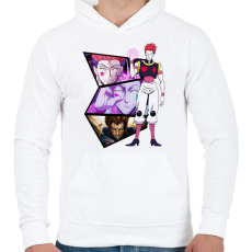 PRINTFASHION Hisoka - Hunter x Hunter - Férfi kapucnis pulóver - Fehér