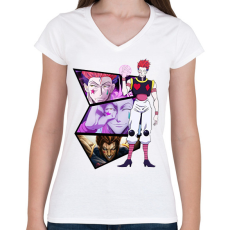 PRINTFASHION Hisoka - Hunter x Hunter - Női V-nyakú póló - Fehér