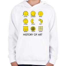 PRINTFASHION History of Art - Művészettörténet - Gyerek kapucnis pulóver - Fehér