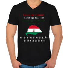 PRINTFASHION HISZEK EGY MINTA - Férfi V-nyakú póló - Fekete férfi póló