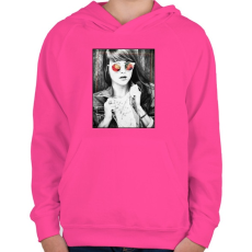 PRINTFASHION Hiszem, ha látom.. - Gyerek kapucnis pulóver - Fukszia