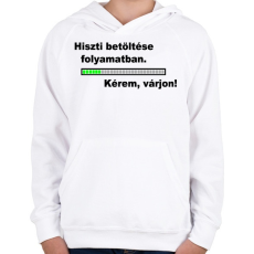 PRINTFASHION Hiszti betöltse folyamatban... - Gyerek kapucnis pulóver - Fehér