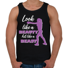 PRINTFASHION Hit like a beast - Férfi atléta - Fekete