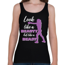 PRINTFASHION Hit like a beast - Női atléta - Fekete