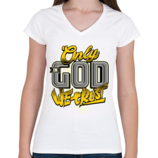 PRINTFASHION Hit - Női V-nyakú póló - Fehér női póló