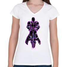 PRINTFASHION HIT - Női V-nyakú póló - Fehér női póló