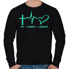 PRINTFASHION Hit, remény, szeretet - Férfi pulóver - Fekete
