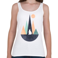 PRINTFASHION Hiúz és hegyek 1 - Női atléta - Fehér