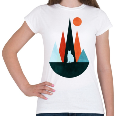 PRINTFASHION Hiúz és hegyek 2 - Női póló - Fehér