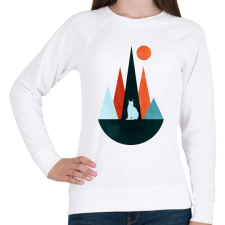 PRINTFASHION Hiúz és hegyek 2 - Női pulóver - Fehér női pulóver, kardigán