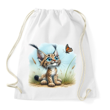 PRINTFASHION Hiúz pillangóval - Sportzsák, Tornazsák - Fehér tornazsák