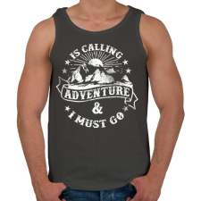 PRINTFASHION Hív a kaland  - Férfi atléta - Sötétszürke atléta, trikó