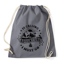 PRINTFASHION Hív a kaland - Sportzsák, Tornazsák - Grafitszürke tornazsák