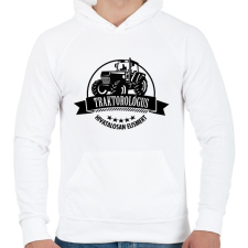 PRINTFASHION Hivatalosan elismert Traktorológus - Férfi kapucnis pulóver - Fehér férfi pulóver, kardigán