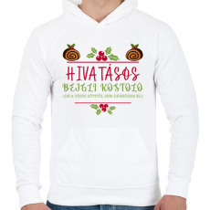 PRINTFASHION Hivatásos bejgli kostoló - Férfi kapucnis pulóver - Fehér