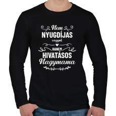 PRINTFASHION Hivatásos nagymama - Férfi hosszú ujjú póló - Fekete