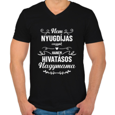 PRINTFASHION Hivatásos nagymama - Férfi V-nyakú póló - Fekete férfi póló