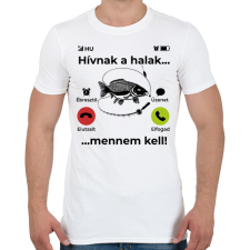 PRINTFASHION Hívnak a halak mennem kell - Férfi póló - Fehér férfi póló