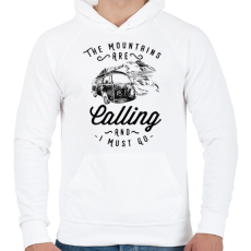 PRINTFASHION Hívogató hegyek  - Férfi kapucnis pulóver - Fehér