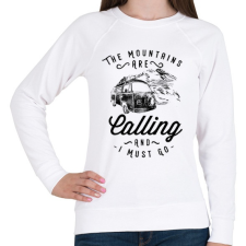 PRINTFASHION Hívogató hegyek  - Női pulóver - Fehér női pulóver, kardigán