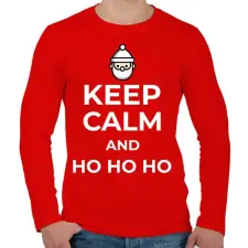 PRINTFASHION HO HO HO - Férfi hosszú ujjú póló - Piros férfi póló