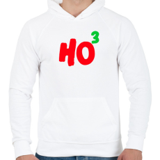 PRINTFASHION HO HO HO - Férfi kapucnis pulóver - Fehér