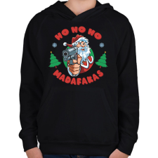 PRINTFASHION Ho ho ho madafakas - Gyerek kapucnis pulóver - Fekete gyerek pulóver, kardigán