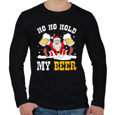 PRINTFASHION Ho Ho Hold my Beer - Férfi hosszú ujjú póló - Fekete férfi póló