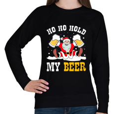 PRINTFASHION Ho Ho Hold my Beer - Női pulóver - Fekete