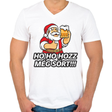 PRINTFASHION Ho ho hozz még sört! - Férfi V-nyakú póló - Fehér