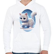 PRINTFASHION Hócica - Férfi kapucnis pulóver - Fehér