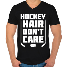 PRINTFASHION Hockey hair - Férfi V-nyakú póló - Fekete férfi póló