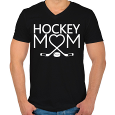 PRINTFASHION Hockey Mom - Férfi V-nyakú póló - Fekete