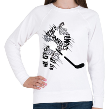 PRINTFASHION Hockey player - Női pulóver - Fehér női pulóver, kardigán
