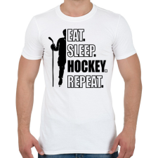 PRINTFASHION Hockey, repeat - Férfi póló - Fehér férfi póló