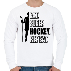 PRINTFASHION Hockey, repeat - Férfi pulóver - Fehér