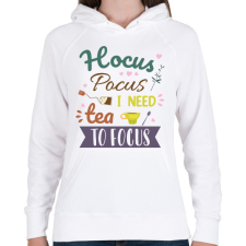 PRINTFASHION Hocus Pocus tea - Női kapucnis pulóver - Fehér női pulóver, kardigán