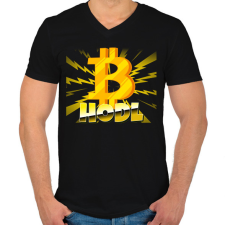 PRINTFASHION HODL 2 - Férfi V-nyakú póló - Fekete férfi póló