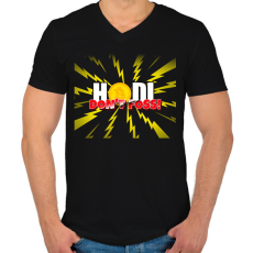 PRINTFASHION HODL DON'T FOSS - Férfi V-nyakú póló - Fekete