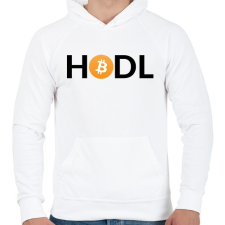 PRINTFASHION hodl - Férfi kapucnis pulóver - Fehér férfi pulóver, kardigán