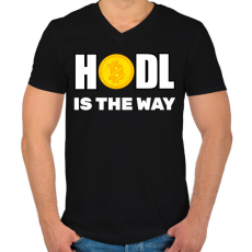 PRINTFASHION HODL - Férfi V-nyakú póló - Fekete