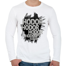 PRINTFASHION HODOR - Férfi hosszú ujjú póló - Fehér férfi póló