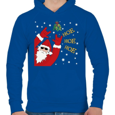 PRINTFASHION Hoe hoe hoee - Férfi kapucnis pulóver - Királykék férfi pulóver, kardigán