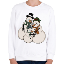 PRINTFASHION Hóember család - Gyerek pulóver - Fehér gyerek pulóver, kardigán
