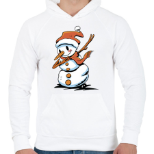 PRINTFASHION Hóember dab - Férfi kapucnis pulóver - Fehér férfi pulóver, kardigán