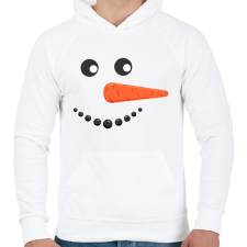PRINTFASHION Hóember fej - Férfi kapucnis pulóver - Fehér férfi pulóver, kardigán